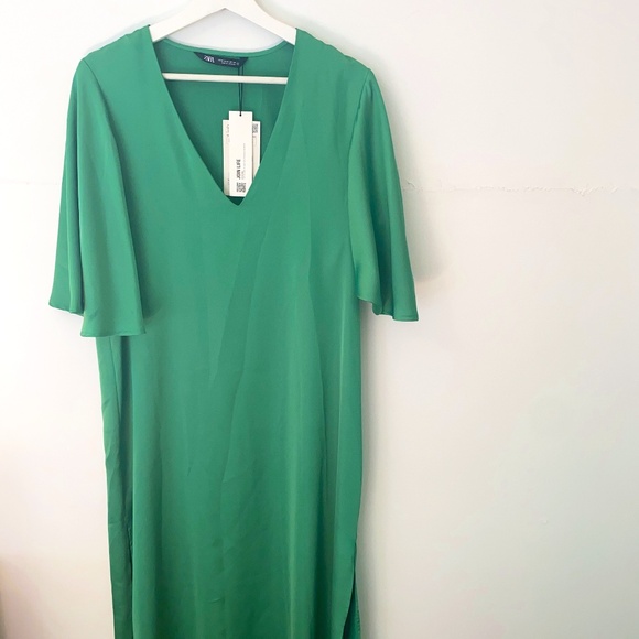 Green Zara Slip Dress - Picture 1 of 4